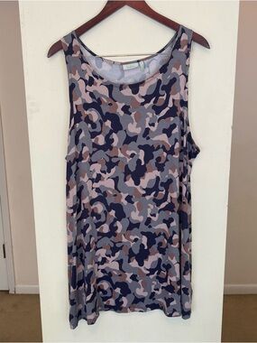 LOGO Lounge Camo Stretch Tank Dress Womens Plus Size 1X Loungewear